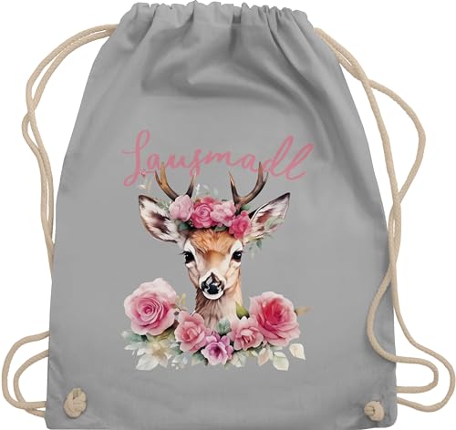 Turnbeutel Rucksack - Kompatibel mit Oktoberfest Tasche - Lausmadl Reh Geweih I Lausemädchen I Freches Mädchen I Lausmädchen I Lousy Girl - Unisize - Hellgrau - oktoberfest-tasche bayrische von Shirtracer