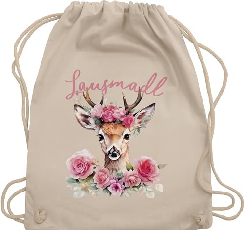 Shirtracer Turnbeutel Rucksack - Kompatibel mit Oktoberfest Tasche - Lausmadl Reh Geweih - Lausemädchen Freches Mädchen Lausmädchen Lousy Girl - Unisize - Naturweiß - oktoberfest-tasche bayrisch von Shirtracer