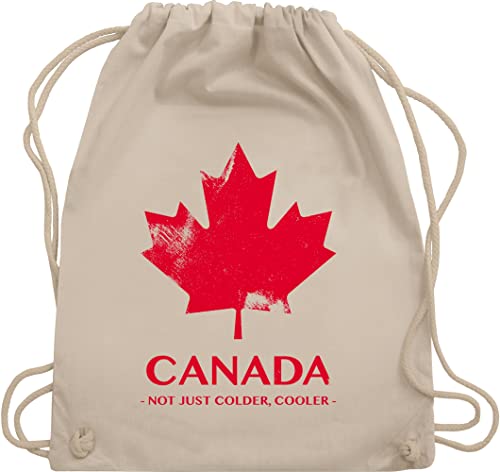 Turnbeutel Rucksack - Länder Fahnen und Flaggen - Canada Not just colder cooler - Souvenir Geschenk - Unisize - Naturweiß - kanada vintage stadt maple beutelrucksäcke country kanadier stoffbeutel von Shirtracer