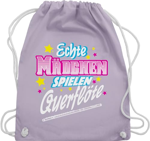Shirtracer Turnbeutel Rucksack - Musik Instrument Zubehör - Echte Mädchen spielen Querflöte - Unisize - Pastell Lila - querflötentasche instrumente für musiker querfloete beutel musikinstrumente Shirtracer Turnbeutel Rucksack - Musik Instrument Zubehör - Echte Mädchen spielen Querflöte - Unisize - Pastell Lila - querflötentasche instrumente für musiker querfloete beutel musikinstrumente von Shirtracer