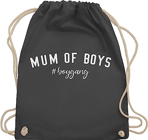 Turnbeutel Rucksack - Mama - Taschen - Mum of boys boygang weiß - Unisize - Dunkelgrau - geschenk für mutter mütter geschenke 2024 beste besondere schöne die tags lieben gesxhenk mami jungsmama von Shirtracer