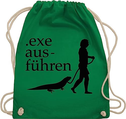 Turnbeutel Rucksack - Nerd Geschenke - Exe ausführen schwarz - Unisize - Grün - clothes zocker hallo.exe stoffrucksack informatiker zocken programmierer beutel informatik gamer computer nerds von Shirtracer