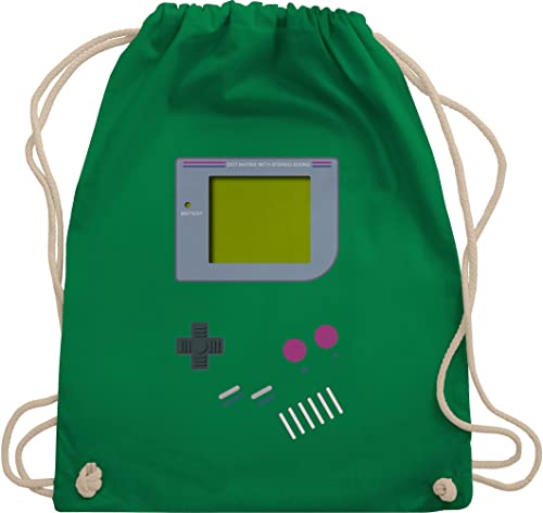 Turnbeutel Rucksack - Gameboy - Unisize - Grün - 90 jahre gymbag karneval zum fasching 90s party baumwolle witzige faschings gamer geek kordel costüm 90er feier kinder kostùm 90er-party stoff von Shirtracer