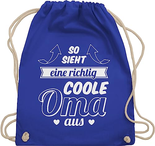 Turnbeutel Rucksack - Geschenk - So sieht eine richtig coole Oma aus Pfeile - Unisize - Royalblau - beutel grossmutter ist die beste gymsack oma. coolste stoffrucksack omie richtige sporttasche von Shirtracer