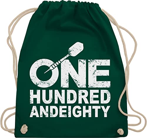 Turnbeutel Rucksack - One Hundred and Eighty - weiß - Unisize - Dunkelgrün - sport dart stoffbeutel darts tasche beutel stoffrucksack sportbeutel turnsackerl stofftasche taschen trainingsbeutel von Shirtracer
