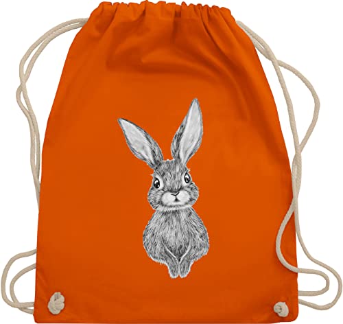 Turnbeutel Rucksack - Taschen - Hase Kaninchen I Häschen - Unisize - Orange - hasen osterhasen oster tasche ostern osterhase ostern￼ stofftasche kita hasenmotiv frühling mit motiv von Shirtracer