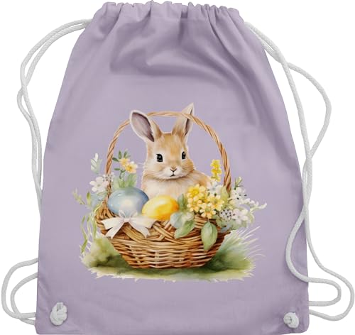 Turnbeutel Rucksack - Ostergeschenk Ostern - Osterhase Fröhlich Niedlicher Osterhase - Unisize - Pastell Lila - osterbeutel stoff easter hase ostergeschenke kleinigkeit ostereier osterngeschenke von Shirtracer