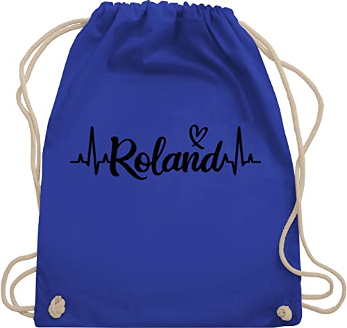 Turnbeutel Rucksack - Party Outfit - Roland Herzschlag Kaiser Schlager I Schlager Fan Schlager Musik I EKG Linie Roland Schlager Kaiser - Unisize - Royalblau - festival beutel schlagerparty von Shirtracer