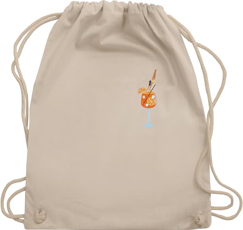 Turnbeutel Rucksack - Party & Alkohol Damen - Aperol Spritz | Italy | Italien | Malle | Aperoli | Fasching | Karneval - Unisize - Naturweiß - saufrucksack sauf glas beutel festival clothes alki von Shirtracer