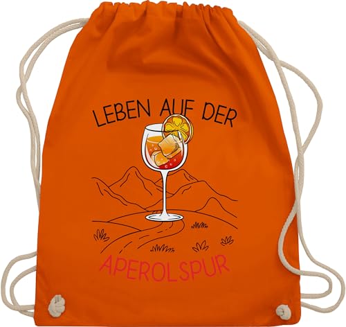 Turnbeutel Rucksack - Party & Alkohol Damen - Leben auf der Aperolspur | Aperolaf | Aperol Geschenk - Unisize - Orange - spritztour beutel saufrucksack sauf spur stoffbeutel festival clothes alki von Shirtracer