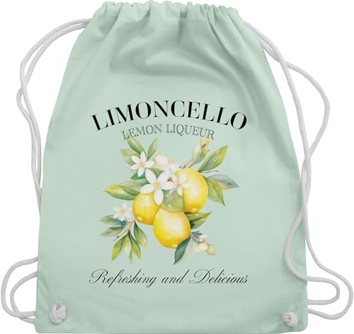 Turnbeutel Rucksack - Party & Alkohol Damen - Limoncello Refreshing and Delicious I Limoncello Geschenk Limoncello Liebhaber - Unisize - Pastell Grün - saufrucksack sauf zitrone kordelzug von Shirtracer