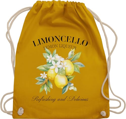Turnbeutel Rucksack - Party & Alkohol Damen - Limoncello Refreshing and Delicious I Limoncello Geschenk Limoncello Liebhaber - Unisize - Senfgelb - saufrucksack sauf zitrone kordelzug von Shirtracer