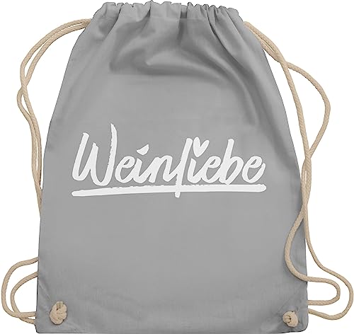 Turnbeutel Rucksack - Party & Alkohol Damen - Weinliebe Schriftzug - weiß - Unisize - Hellgrau - stoffbeutel mit kordelzug trink sprüche stoff party: baumwollbeutel saufgeschenke gym bag alcohol Turnbeutel Rucksack - Party & Alkohol Damen - Weinliebe Schriftzug - weiß - Unisize - Hellgrau - stoffbeutel mit kordelzug trink sprüche stoff party: baumwollbeutel saufgeschenke gym bag alcohol von Shirtracer