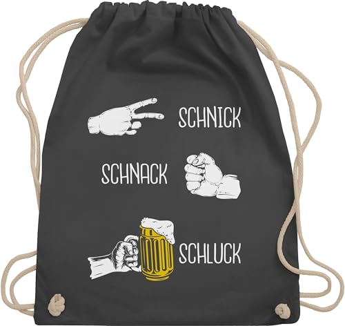 Turnbeutel Rucksack - & Alkohol Herren - Schnick Schnack Schluck I Saufen I Schere Stein Papier I JGA Trinksprüche Malle I Biergeschenke lustig I Alkoholliebe I Party I Trink Spruch - Unisize von Shirtracer