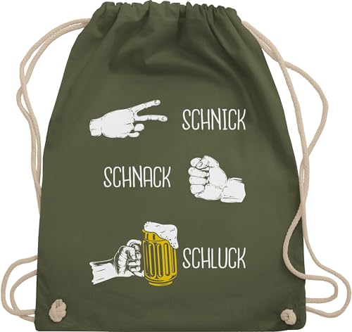 Turnbeutel Rucksack - & Alkohol Herren - Schnick Schnack Schluck I Saufen I Schere Stein Papier I JGA Trinksprüche Malle I Biergeschenke lustig I Alkoholliebe I Party I Trink Spruch - Unisize von Shirtracer