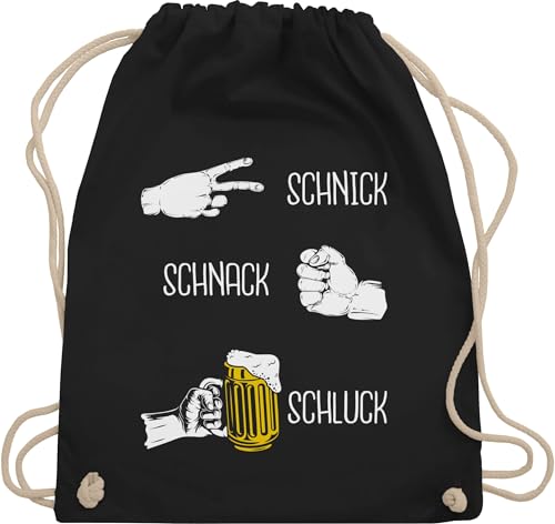 Turnbeutel Rucksack - & Alkohol Herren - Schnick Schnack Schluck I Saufen I Schere Stein Papier I JGA Trinksprüche Malle I Biergeschenke lustig I Alkoholliebe I Party I Trink Spruch - Unisize von Shirtracer