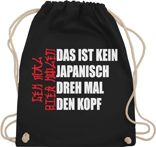 Turnbeutel Rucksack - Party & Alkohol Herren - Geh mal Bier holen Japanisch Biertrinker Geschenk Bierliebhaber Bierfans Scherzartikel Biergeschenke Lustig - Unisize - Schwarz - saufrucksack sauf von Shirtracer