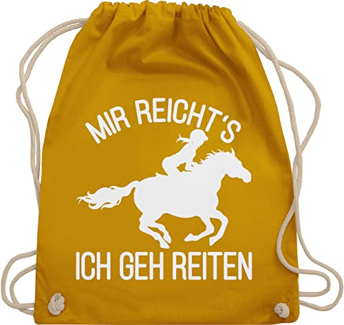 Turnbeutel Rucksack - Pferde - Taschen - Mir reicht's ich geh Reiten - Unisize - Senfgelb - pferdetaschen mädchen stalltasche pferden reicht rucksäcke reiter sachen reitsachen frauen tasche von Shirtracer