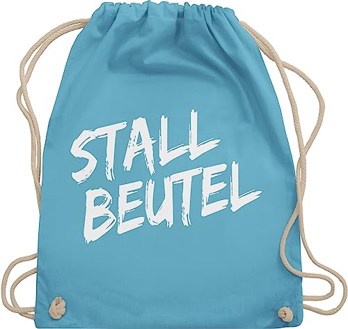 Turnbeutel Rucksack - Pferde - Taschen - Stallbeutel Distressed - Unisize - Hellblau - geschenk für mädchen mit pferden pferdesprüchen tasche reitbedarf pferdespruch sporttasche stalltasche von Shirtracer