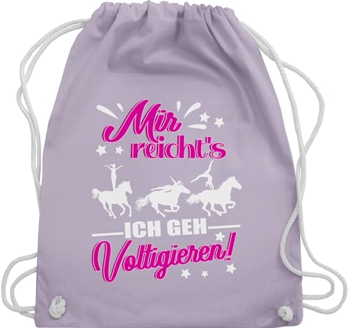 Turnbeutel Rucksack - Pferde Taschen - Mir reicht's - Voltigieren - weiß/fuchsia - Unisize - Pastell Lila - voltigierbeutel stalltasche pferd pferdeliebhaber voltigier stoffrucksack von Shirtracer