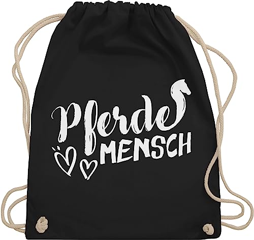 Turnbeutel Rucksack - Pferde - Taschen - Pferdemensch - Unisize - Schwarz - geschenke für reiterin stalltasche pferd pferdeliebhaber pferdemenschen beutel pferdebeutel reiten sporttasche von Shirtracer