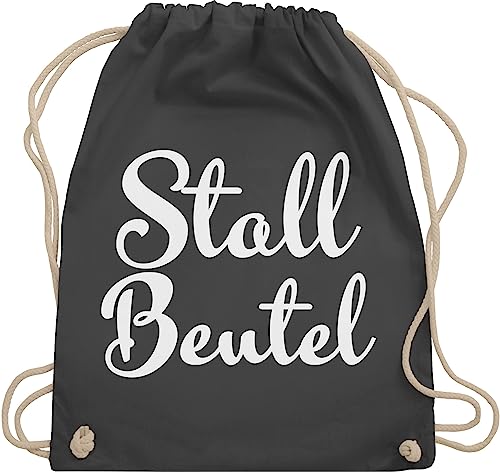 Turnbeutel Rucksack - Pferde - Taschen - Stallbeutel Bubble Schrift - Unisize - Dunkelgrau - stalltasche pferd pferdeliebhaber rucksäcke pferdebeutel reiten sporttasche pferderucksäcke von Shirtracer