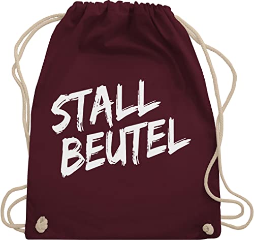 Turnbeutel Rucksack - Pferde - Taschen - Stallbeutel Distressed - Unisize - Bordeauxrot - reit sachen stalltasche pferd pferdeliebhaber stall beutel pferdebeutel reiten stoffbeutel pferderucksäcke von Shirtracer