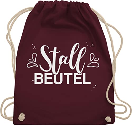 Turnbeutel Rucksack - Pferde - Taschen - Stallbeutel Lettering - Unisize - Bordeauxrot - stalltasche pferd pferdeliebe bag pferdebeutel frau turnen beutel mädchen reiten geschenk pferdegeschenke von Shirtracer