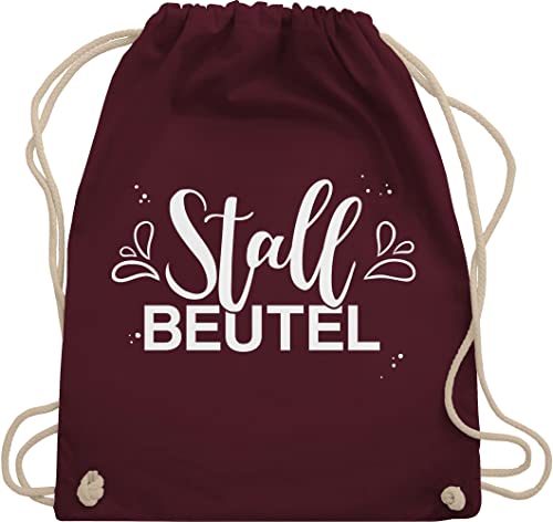Turnbeutel Rucksack - Pferde - Taschen - Stallbeutel Lettering - Unisize - Bordeauxrot - stalltasche pferd pferdeliebhaber beutel pferdebeutel reiten sportbeutel pferderucksäcke pferdespruch von Shirtracer
