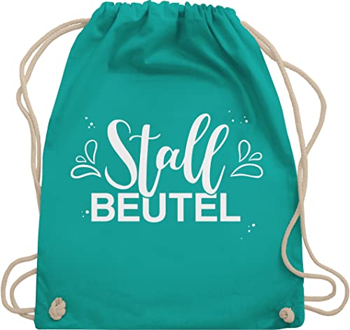 Shirtracer Turnbeutel Rucksack - Pferde - Taschen - Stallbeutel Lettering - Unisize - Türkis - mädchen reiten geschenk reitbedarf reiter geschenke pferdeartikel pferd zubehör pferdefan horses von Shirtracer