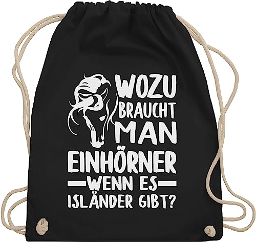 Turnbeutel Rucksack - Pferde - Taschen - Wozu braucht man Einhörner, wenn es Isländer gibt? - Unisize - Schwarz - stalltasche pferd pferdeliebhaber islandpferd sporttasche pferdebeutel reiten von Shirtracer