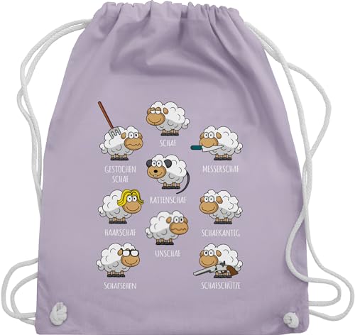 Turnbeutel Rucksack - Taschen - Schafe Schäfchen Schäfer Schaf Sheep Schafbauer Lustig Witzig - Unisize - Pastell Lila - beutel tasche baumwolle baumwoll schafen unschaf sportbeutel rucksäcke von Shirtracer