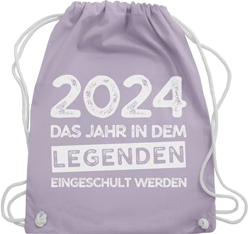 Turnbeutel Rucksack - Schulanfang & Einschulung Geschenk - 2024 Das Jahr in dem Legenden eingeschult werden - Unisize - Pastell Lila - geschenke zum junge einschulungs bags zur jungen schuleintritt von Shirtracer