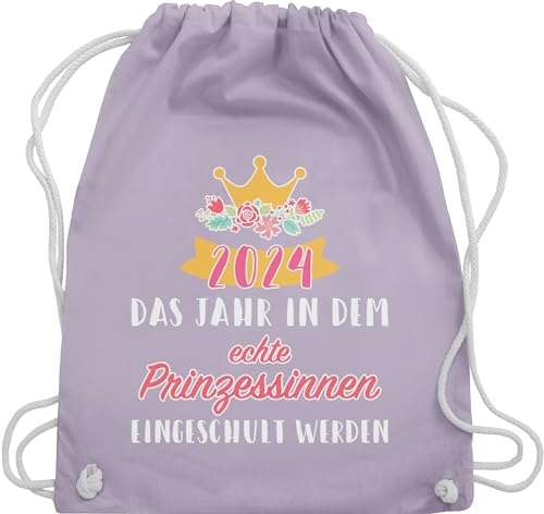 Turnbeutel Rucksack - Schulanfang & Einschulung Geschenk - 2024 Prinzessinnen eingeschult werden - Unisize - Pastell Lila - geschenke für schulkind bag fuer maedchen schulkinder rucksäcke mädchen von Shirtracer