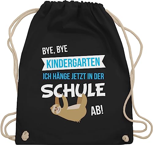 Shirtracer Turnbeutel Rucksack - Schulanfang & Einschulung Geschenk - Bye, Bye Kindergarten - Unisize - Schwarz - geschenke mädchen zur schulanfänger kiga schule stoffbeutel für erste schultag von Shirtracer