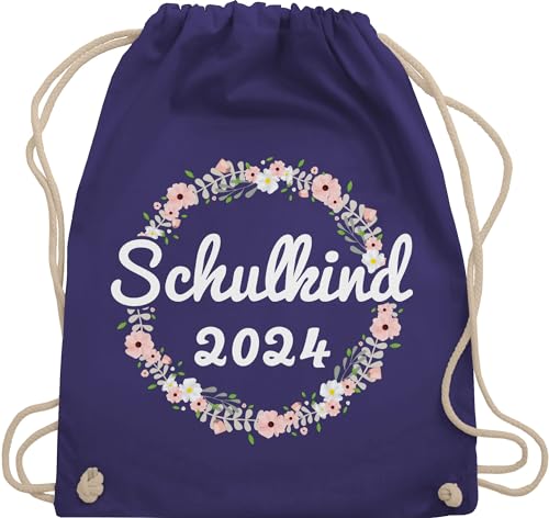 Turnbeutel Rucksack - Schulanfang & Einschulung Geschenk - Schulkind 2024 - Unisize - Lila - sport tasche 1. klasse erste schuljahr geschenkebeutel einschulungsgeschenk erstklässler geschenkbeutel von Shirtracer