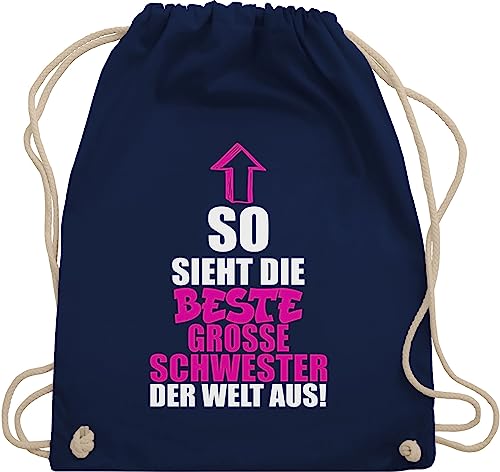 Turnbeutel Rucksack - und Tante Geschenk - Beste große Schwester - Unisize - Navy Blau - turn beutel tanten grosse sportbeutel auntie die juterucksäcke schwestern geschenke stoffbeutel big sister von Shirtracer