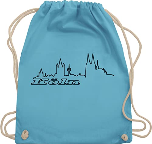 Turnbeutel Rucksack - Köln Skyline - Unisize - Hellblau - kölner beuteltasche koeln sportbeutel aus stoff stoffsackerl tasche sport beutel bag rucksäcke turnsack stoffbeutel mit kordel turnen von Shirtracer