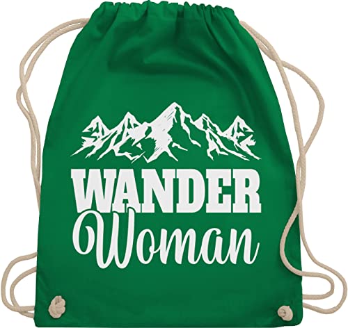 Shirtracer Turnbeutel Rucksack - Wander Woman - Unisize - Grün - für wanderfreunde bags wanderbeutel berg tasche geschenke wandern geschenk turnsackerl bergliebhaber stoffturnbeutel wanderwoman, von Shirtracer