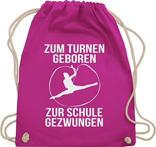 Turnbeutel Rucksack - Zum turnen geboren Silhouette - Unisize - Fuchsia - turn beutel zur schule gezwungen bag stoffturnbeutel sportbeutel beuteltasche kinderturnbeutel tasche backpack bags sackerl von Shirtracer