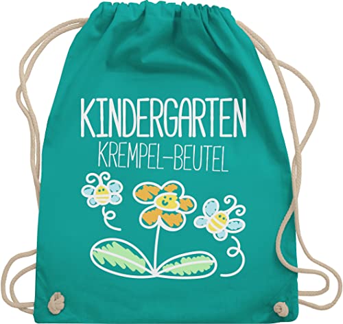 Turnbeutel Rucksack - Sportbeutel bedruckt Geschenk - Kindergarten Krempel-Beutel - Unisize - Türkis - gym beutel tasche mit kordelzug sportrucksack rucksäcke baumwolle kordel kinder stoff von Shirtracer