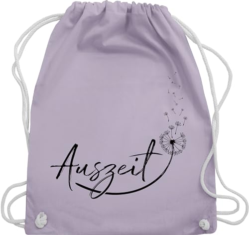 Turnbeutel Rucksack - Sprüche Statement - Auszeit Entspannung Relaxen Pusteblume - Unisize - Pastell Lila - beutel stoffbeutel mit kordelzug gym bag tasche stofftasche baumwolle stoff baumwoll turn von Shirtracer