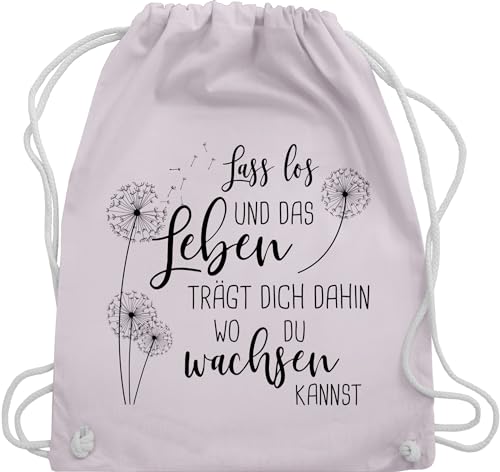 Shirtracer Turnbeutel Rucksack - Sprüche Statement - Lass los Pusteblumen - Schwarz - Unisize - Pastell Rosa - bag turnen tasche stoffbeutel mit kordelzug beutel stoff turnsack rucksäcke turnsackerl von Shirtracer