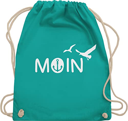 Turnbeutel Rucksack - Sprüche Statement - Moin Moin Hamburg Maritime Nordsee Geschenk - Unisize - Türkis - beutel seemann mit aufschrift boot stoffrucksack maritimer statements möwe stoffbeutel Turnbeutel Rucksack - Sprüche Statement - Moin Moin Hamburg Maritime Nordsee Geschenk - Unisize - Türkis - beutel seemann mit aufschrift boot stoffrucksack maritimer statements möwe stoffbeutel von Shirtracer