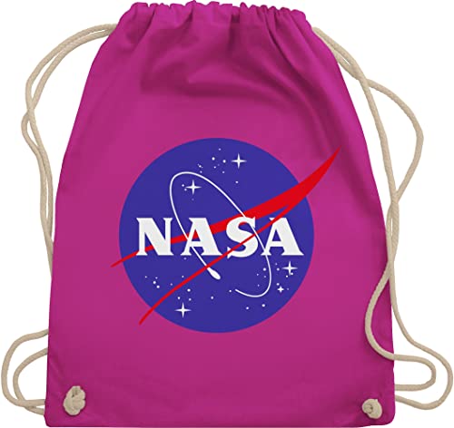Turnbeutel Rucksack - Sprüche Statement - Raumfahrt Nasa Meatball Logo I - Unisize - Fuchsia - turnbeutel. zocker space beutel geek patch juterucksack nerd sternen beuteltasche nerds astronaut von Shirtracer