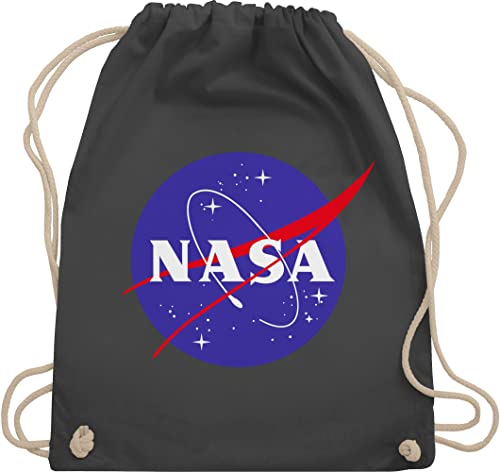 Turnbeutel Rucksack - Sprüche Statement - Nasa Meatball Logo - Unisize - Dunkelgrau - patch beutel baumwolle geschenk nerd jungsgeschenke stofftasche zocker geschenkideen nerds & geeks turnsackerl von Shirtracer