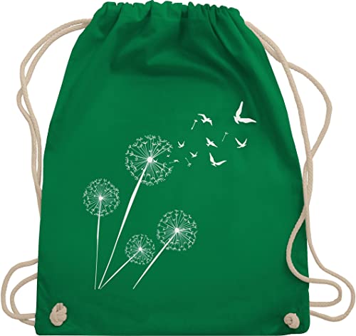 Turnbeutel Rucksack - Sprüche Statement - Pusteblume Löwenzahn - Unisize - Grün - umhängebeutel stoff must haves teenager mädchen pusteblume, tasche vögel sportbeutel groß blumen stofftaschen von Shirtracer