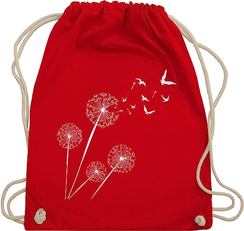 Turnbeutel Rucksack - Sprüche Statement - Pusteblume Löwenzahn - Unisize - Rot - beutel stoff kordelzugbeutel rucksaecke stoffbeutel aus baumwolle stofftaschen turnen tasche baumwoll sportbeutel von Shirtracer