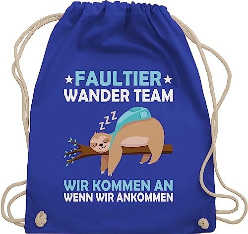 Turnbeutel Rucksack - Sprüche Statement mit Spruch - Faultier Wander Team Hiking - Unisize - Royalblau - beutelrucksäcke damen wandern sprüchen sprüche, faultier, turn beutel hobby wandertag von Shirtracer