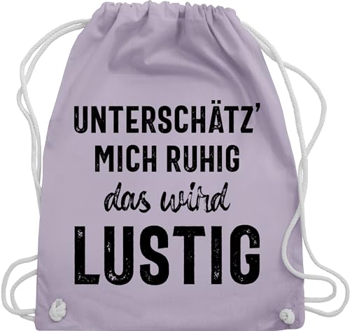 Shirtracer Turnbeutel Rucksack - Sprüche Statement mit Spruch - Unterschätz mich ruhig wird lustig - Unisize - Pastell Lila - beutel stoff bedruckt sprüche, fiesen sprüchen stofftaschen von Shirtracer